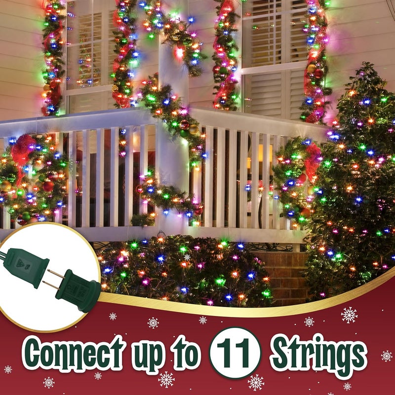 stargo Warm Multi Color Christmas Lights - 6.3 ft String of 35 Incandescent Mini Bulbs Multifunctional Lighting Modes, for Decorative, Bedroom, Outdoor, Xmas Twinkle Tree Lights with Green Wire Total 6.6 ft - Image 4